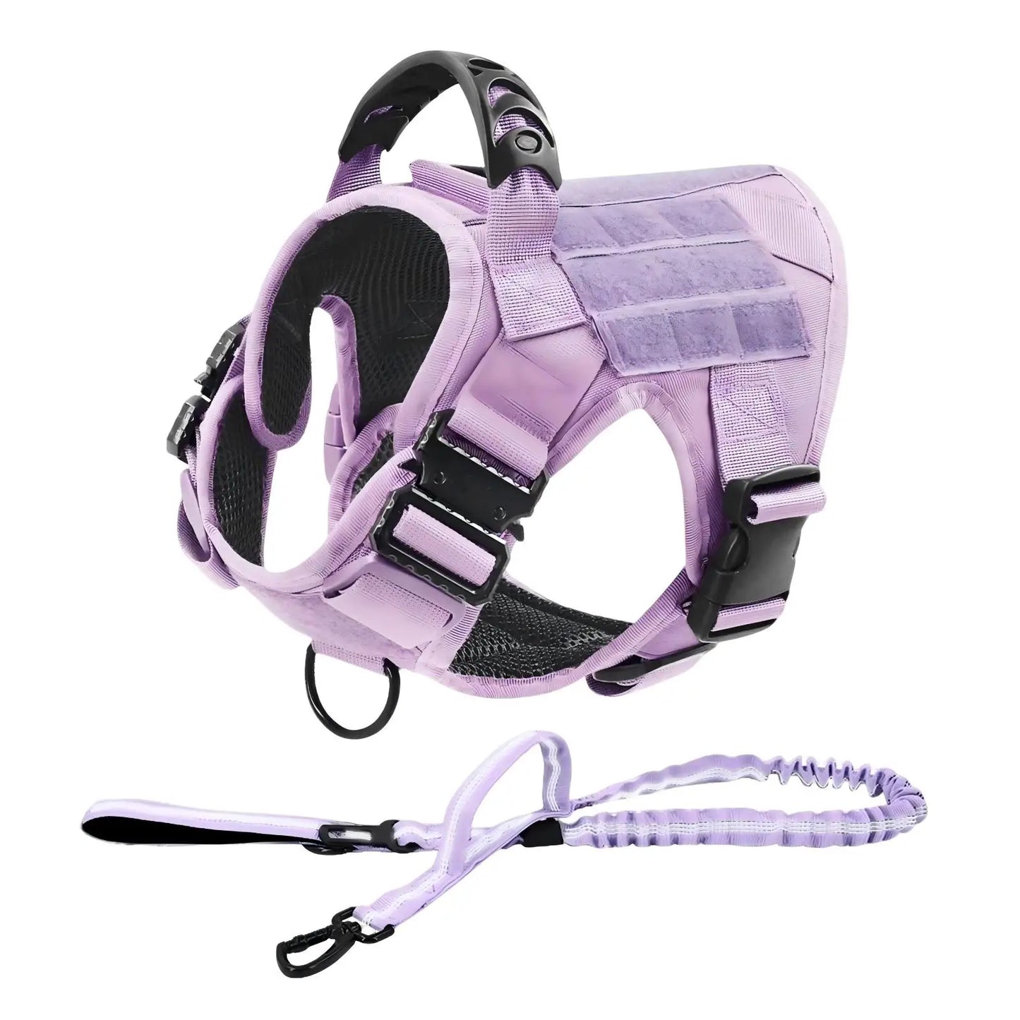 Ensemble Harnais et Laisse Tactique Militaire pour Chien - Anti-Traction
