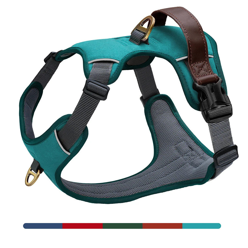 Harnais Vintage Cuir PU pour Chien - Poignée Rétro