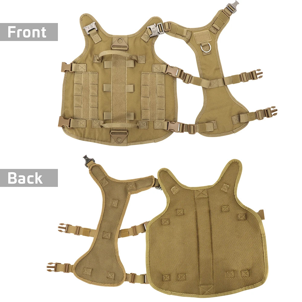 Harnais Militaire Durable en Nylon pour Chien - avec 2 Sacs