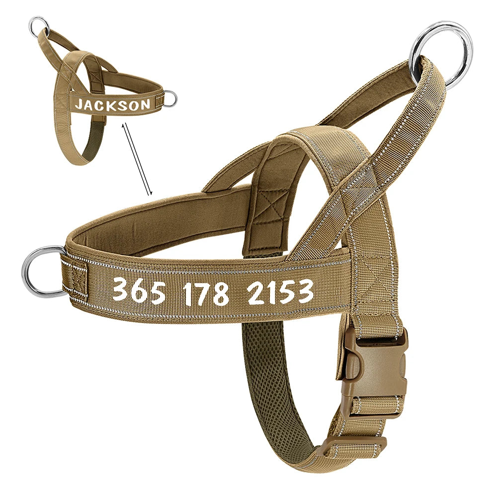 Harnais Tactique Militaire Personnalisé pour Chien - Réfléchissant