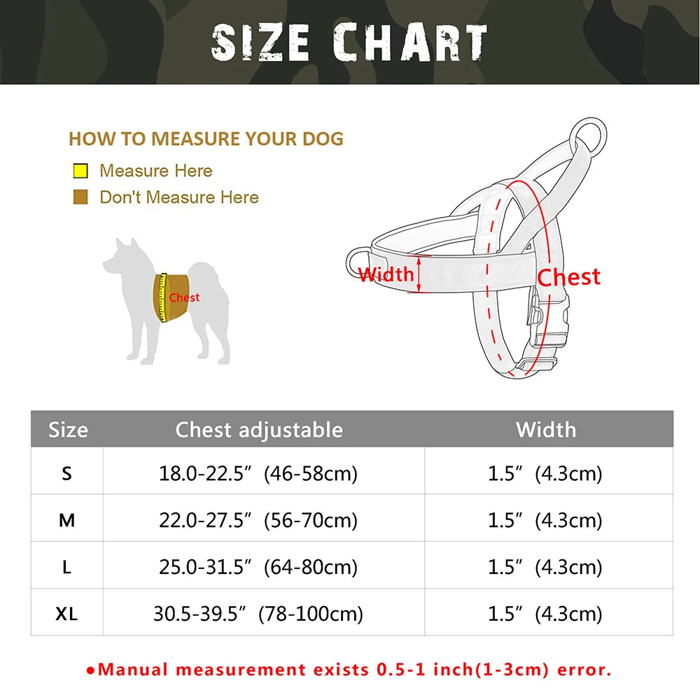 Harnais Tactique Militaire Personnalisé pour Chien - Réfléchissant