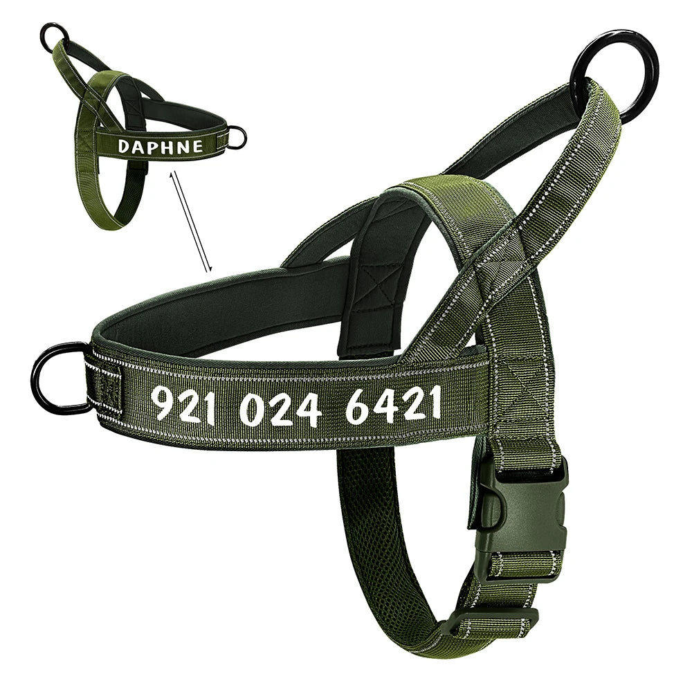 Harnais Tactique Militaire Personnalisé pour Chien - Réfléchissant