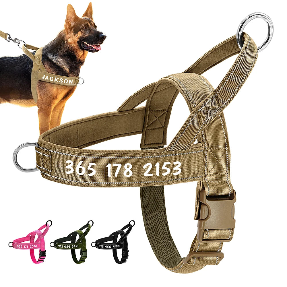 Harnais Tactique Militaire Personnalisé pour Chien - Réfléchissant
