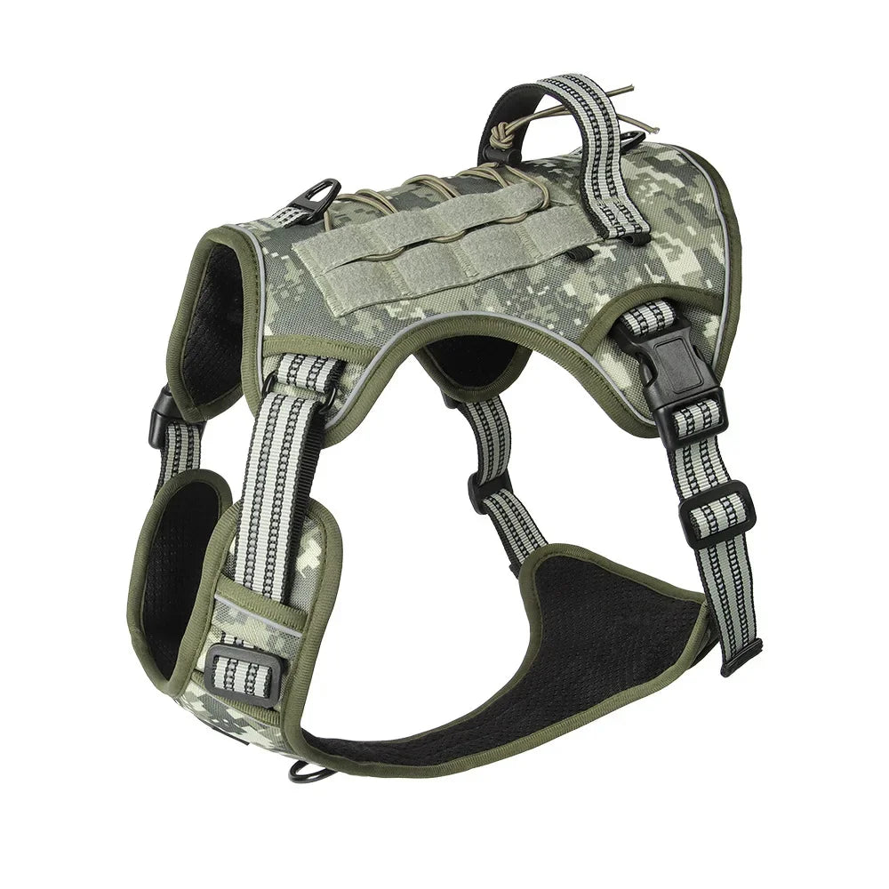 Harnais Tactique MOLLE Anti-Traction pour Grand Chien