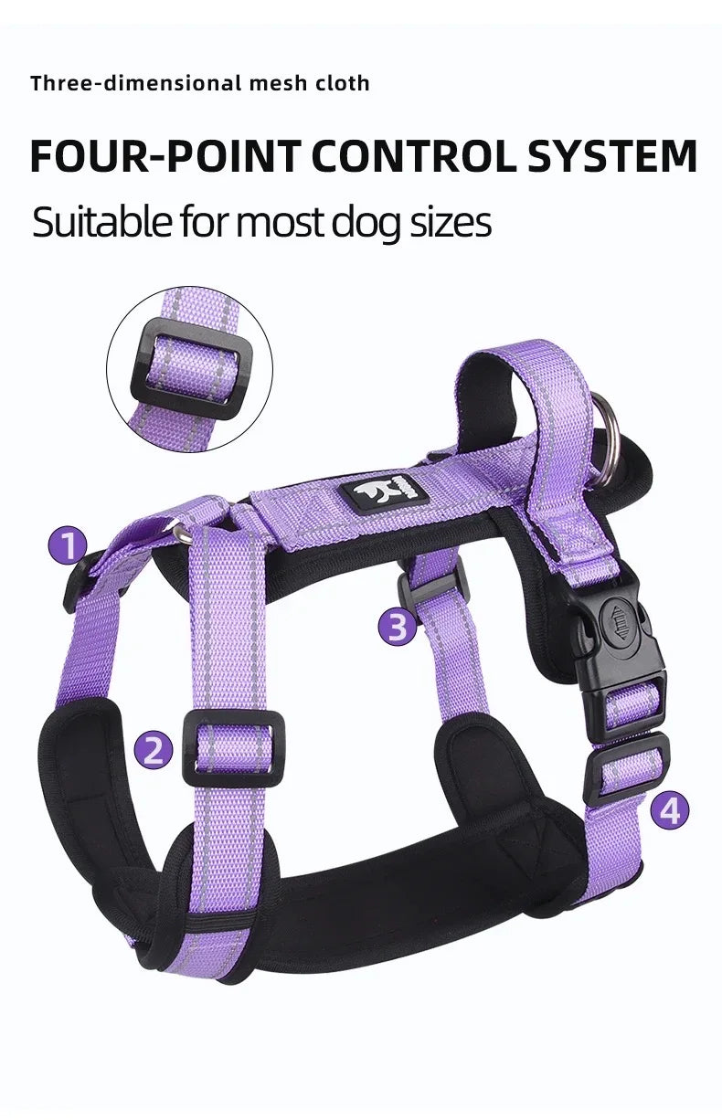 Harnais Gilet Rembourré Sans Traction pour Petit et Moyen Chien