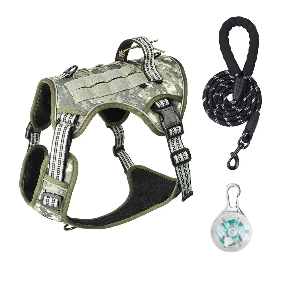 Harnais Tactique MOLLE Anti-Traction pour Grand Chien