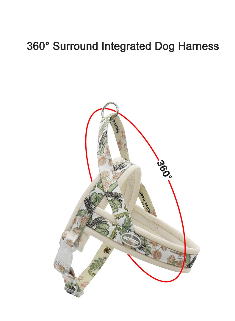 Harnais de Luxe Imprimé Rembourré pour Grand Chien - Anti-Évasion