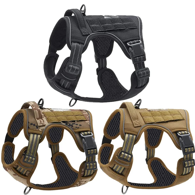 Harnais Tactique Indolore Anti-Traction pour Grand Chien