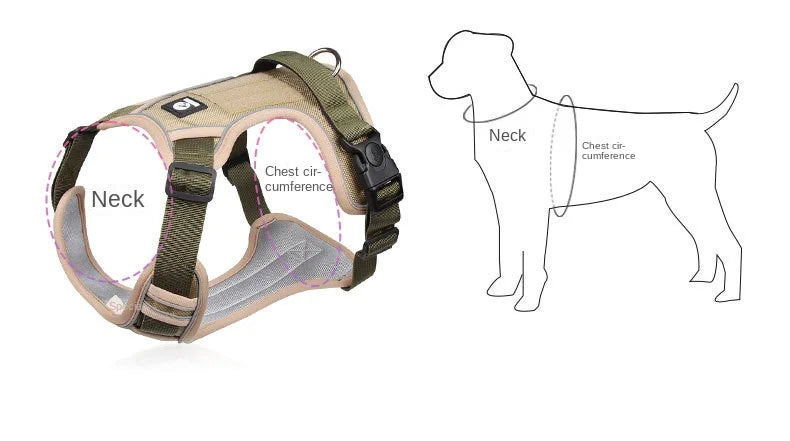 Harnais de Selle Réfléchissant pour Chien - Sans Traction, Toutes Tailles