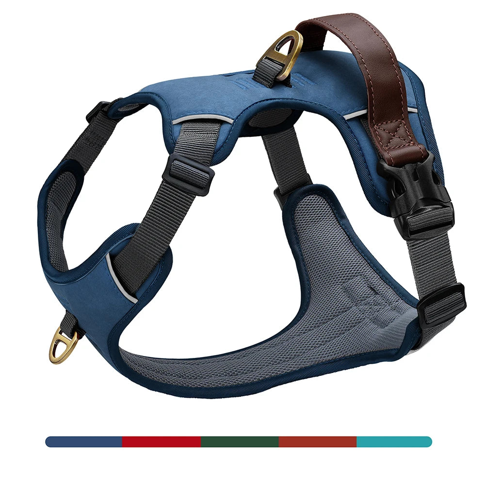 Harnais Vintage Cuir PU pour Chien - Poignée Rétro