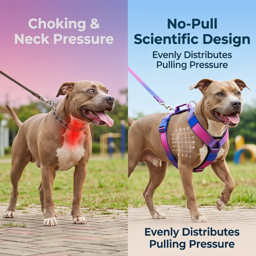 Harnais Anti-Traction Dégradé pour Grand Chien - Doubles Anneaux D