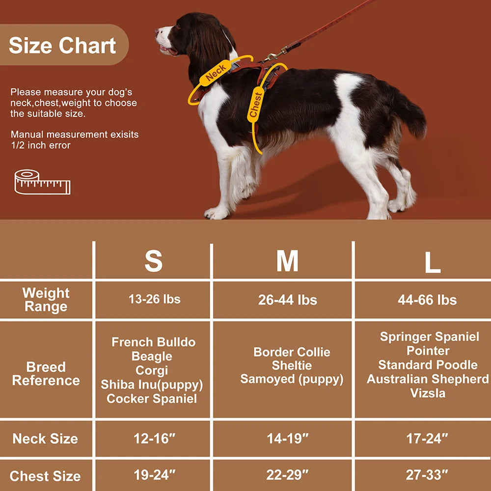 Harnais Vintage Cuir PU pour Chien - Poignée Rétro