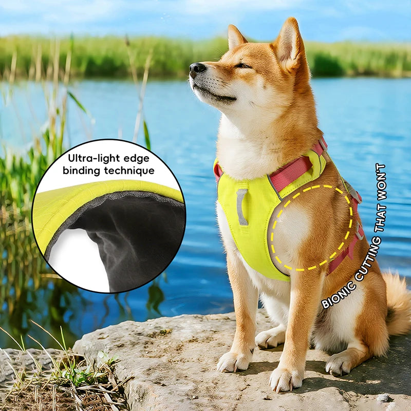 Harnais Anti-Évasion Léger Imperméable pour Chien Moyen - Réfléchissant