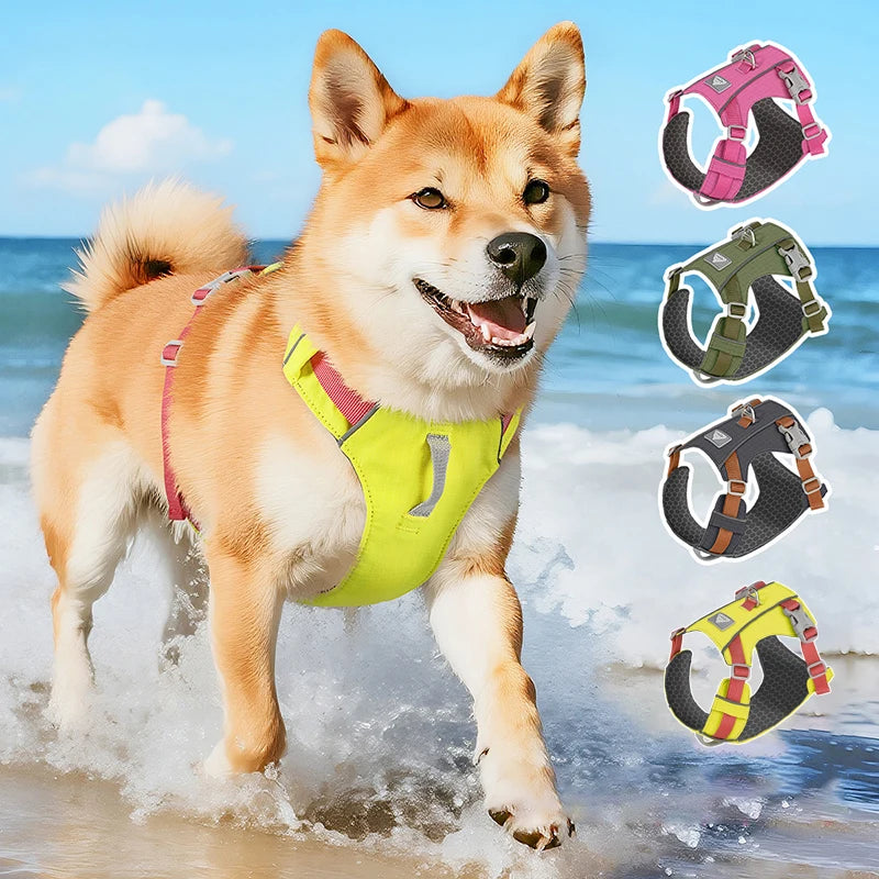 Harnais Anti-Évasion Léger Imperméable pour Chien Moyen - Réfléchissant