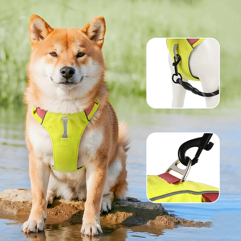 Harnais Anti-Évasion Léger Imperméable pour Chien Moyen - Réfléchissant
