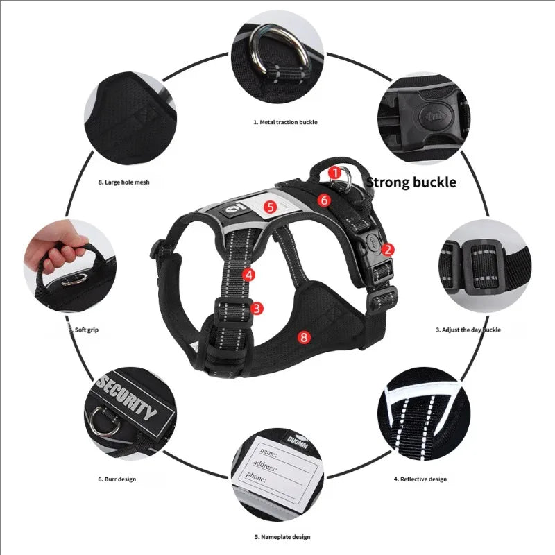 Harnais Type Veste pour Chien - Toutes Races, Résistant aux Chocs