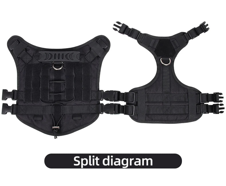 Harnais Gilet Tactique pour Grand Chien - Entraînement et Garde