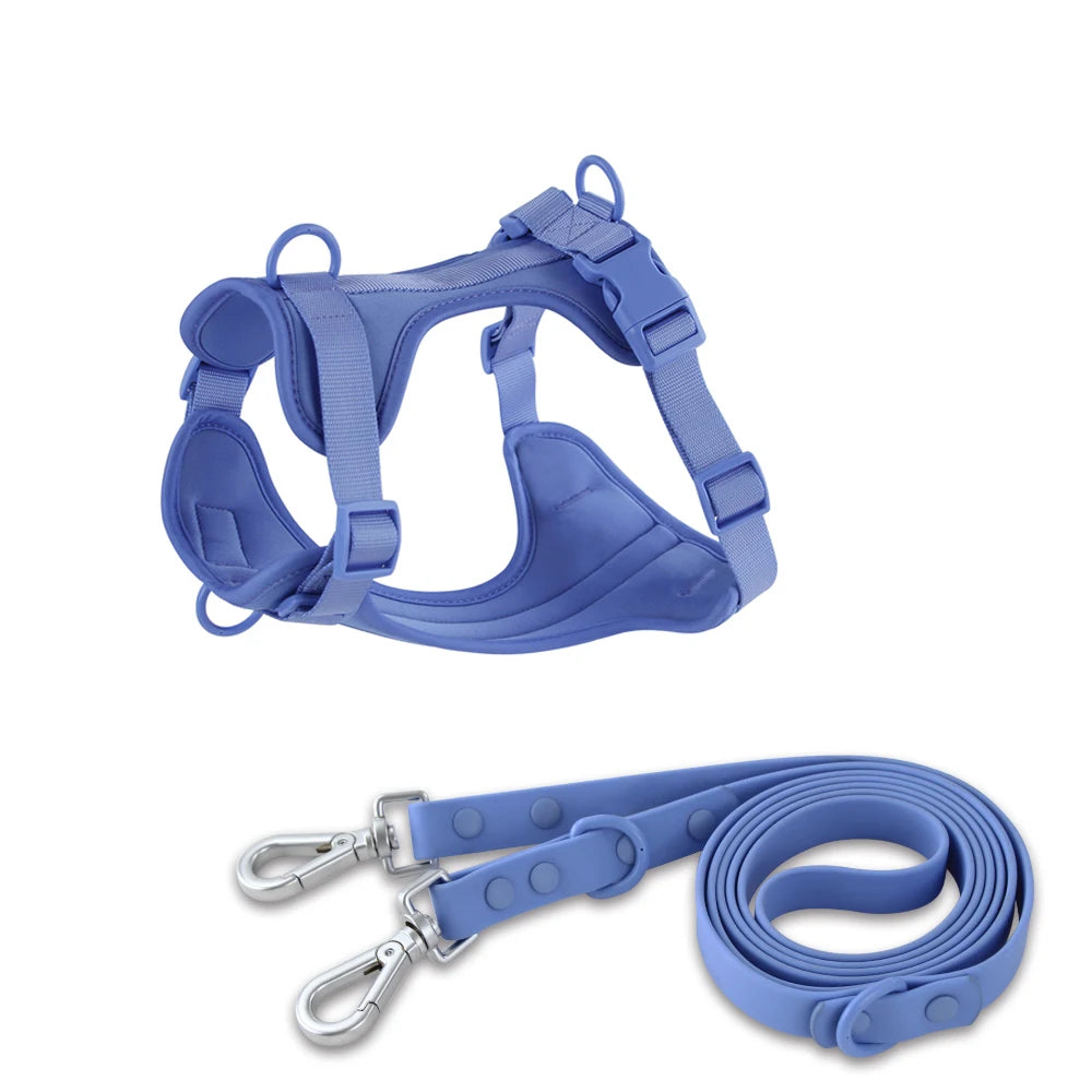 Harnais et Laisse Double en PVC pour Chien - Confortable, Respirant