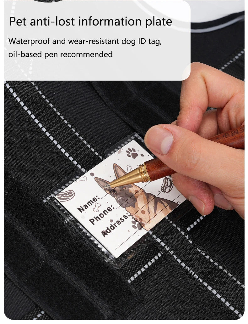 Harnais Tactique 3D Anti-Traction pour Chien Moyen/Grand - Réfléchissant