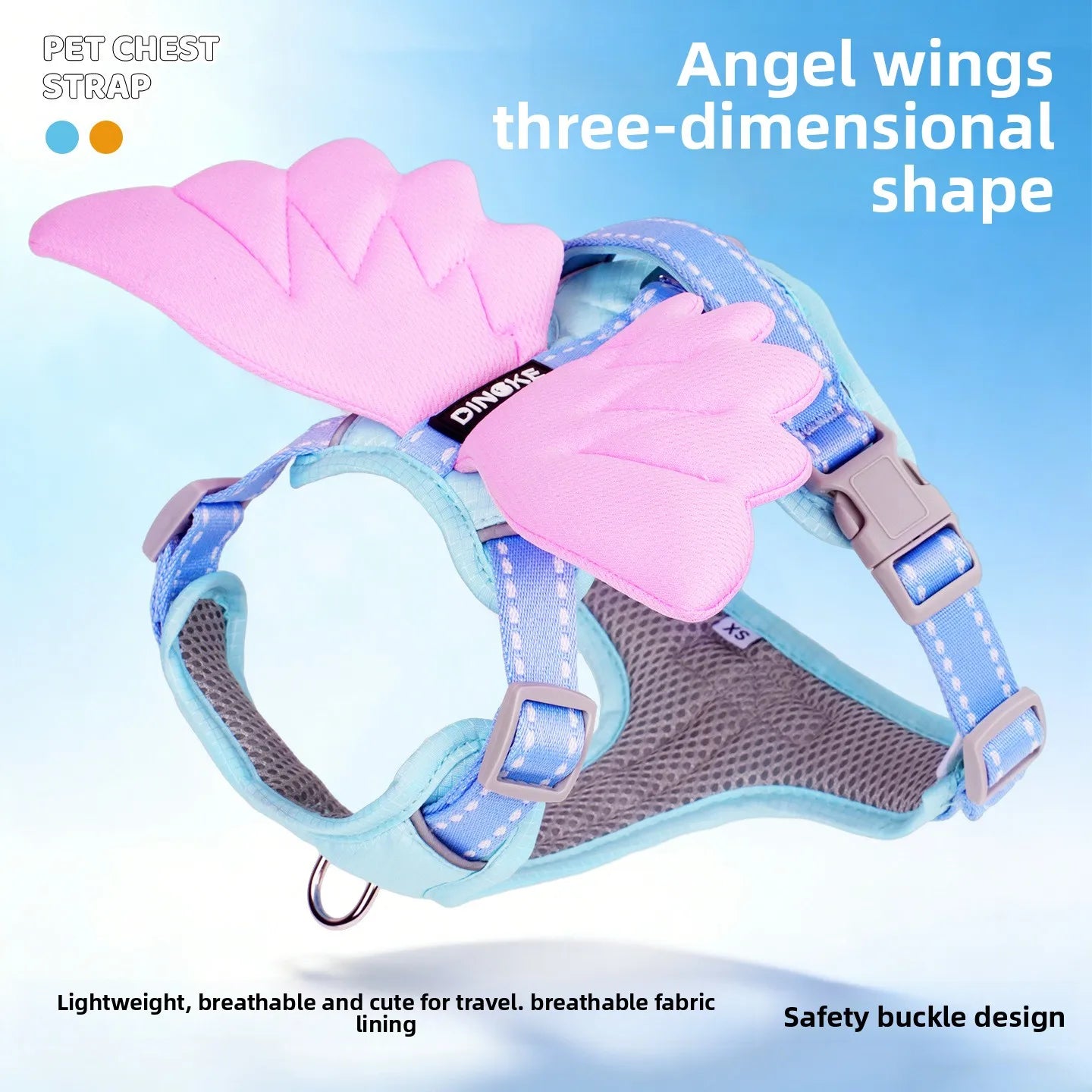 Harnais Anti-Traction Ailes 3D pour Chien et Chat - Anti-Évasion