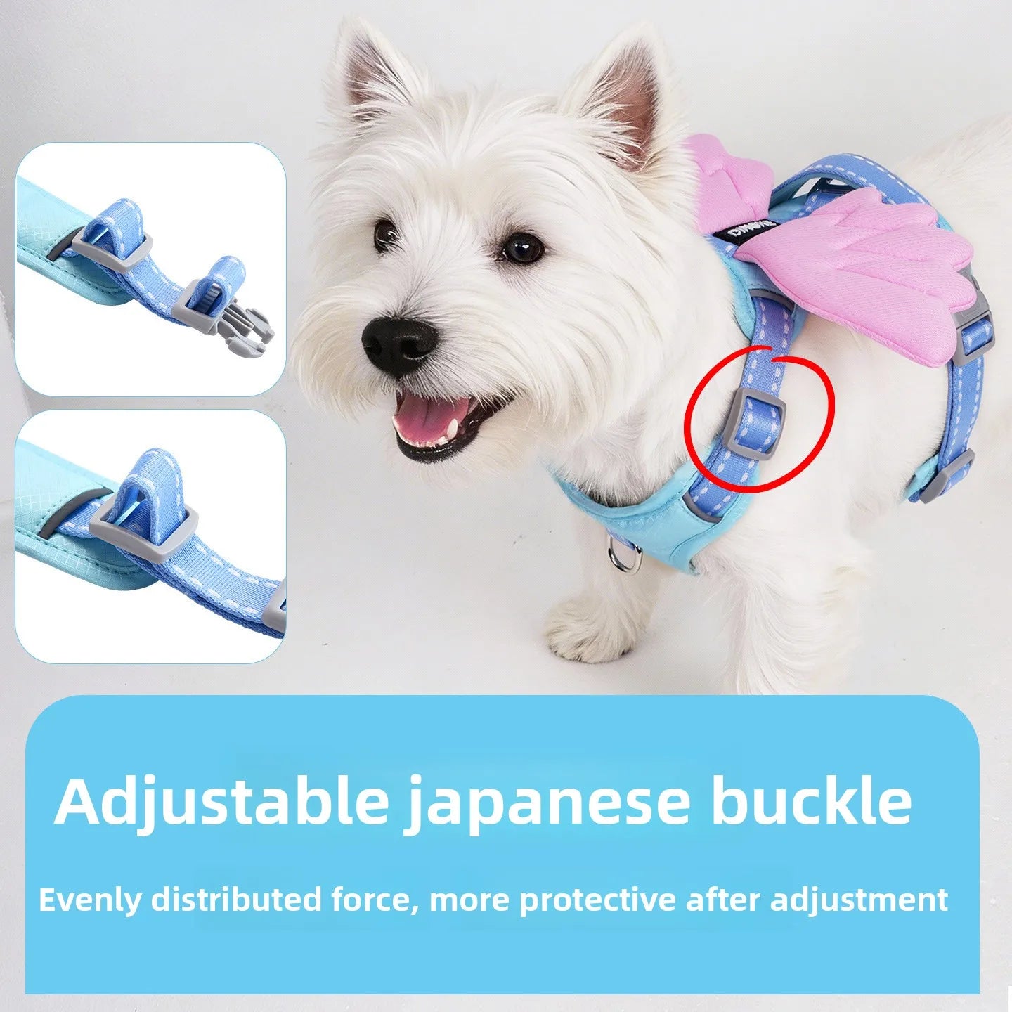 Harnais Anti-Traction Ailes 3D pour Chien et Chat - Anti-Évasion