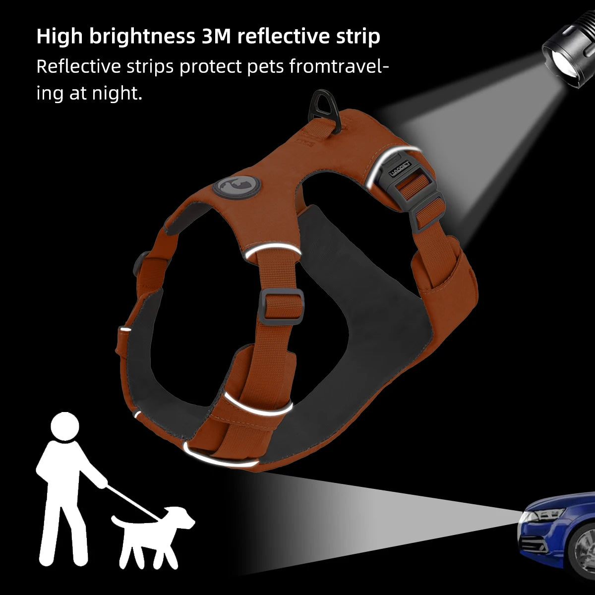 Harnais de Sécurité Anti-Traction pour Chien - Solide et Réglable