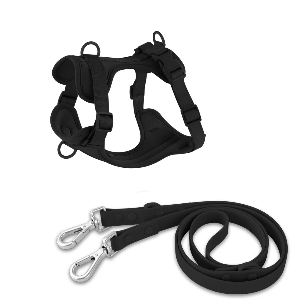 Harnais et Laisse Double en PVC pour Chien - Confortable, Respirant