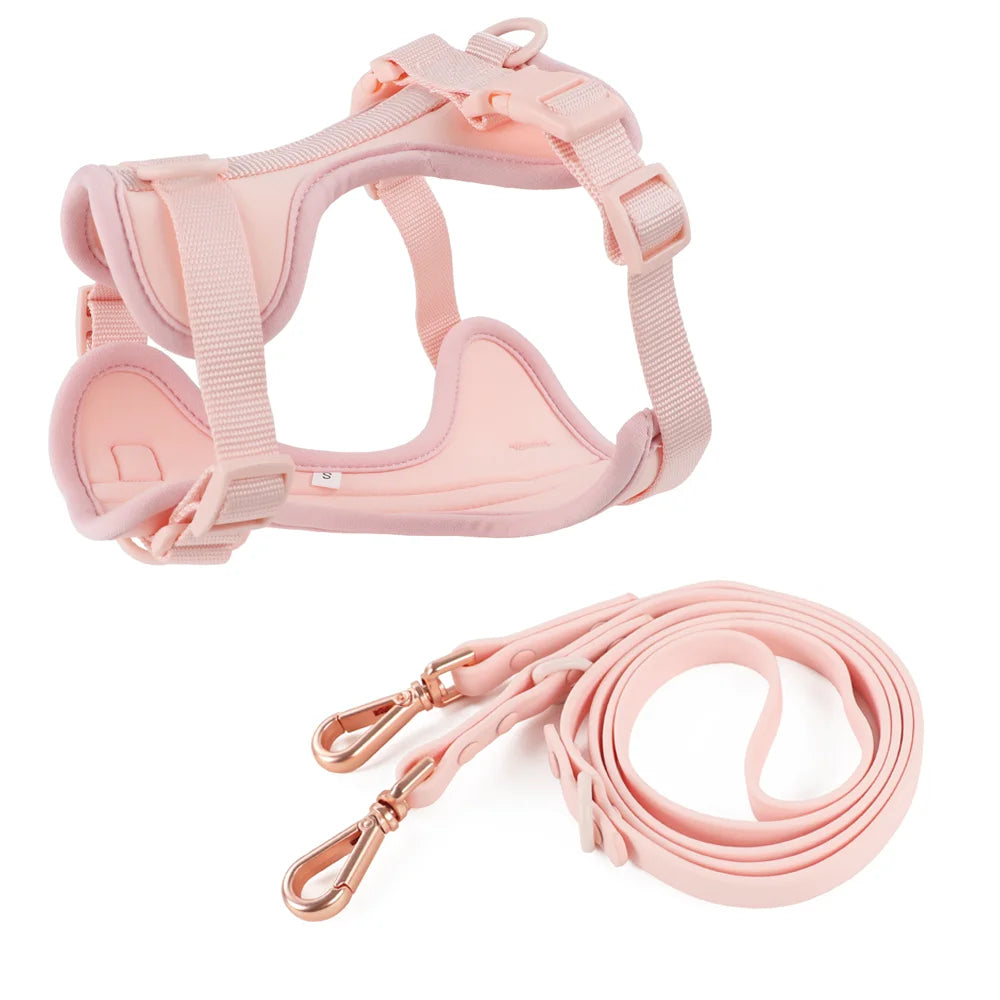 Harnais et Laisse Double en PVC pour Chien - Confortable, Respirant