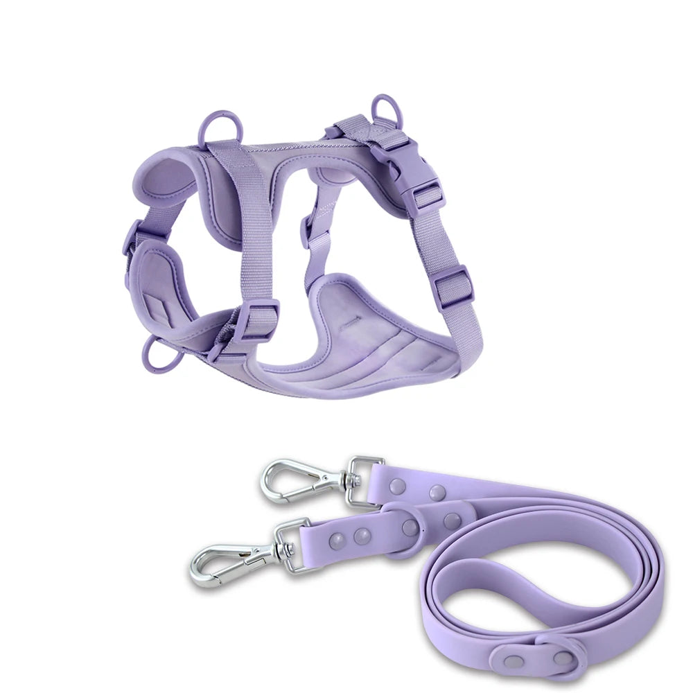 Harnais et Laisse Double en PVC pour Chien - Confortable, Respirant