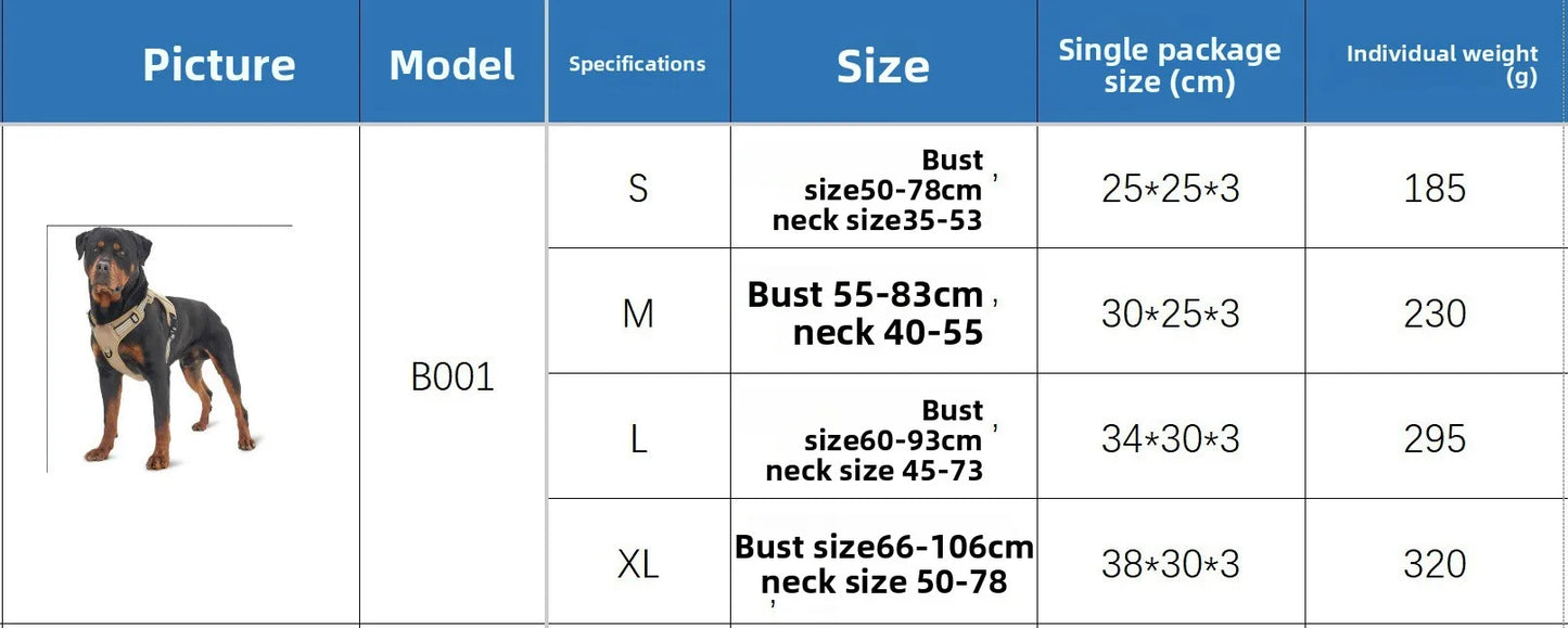 Harnais MOLLE avec Collier et Laisse pour Berger Allemand