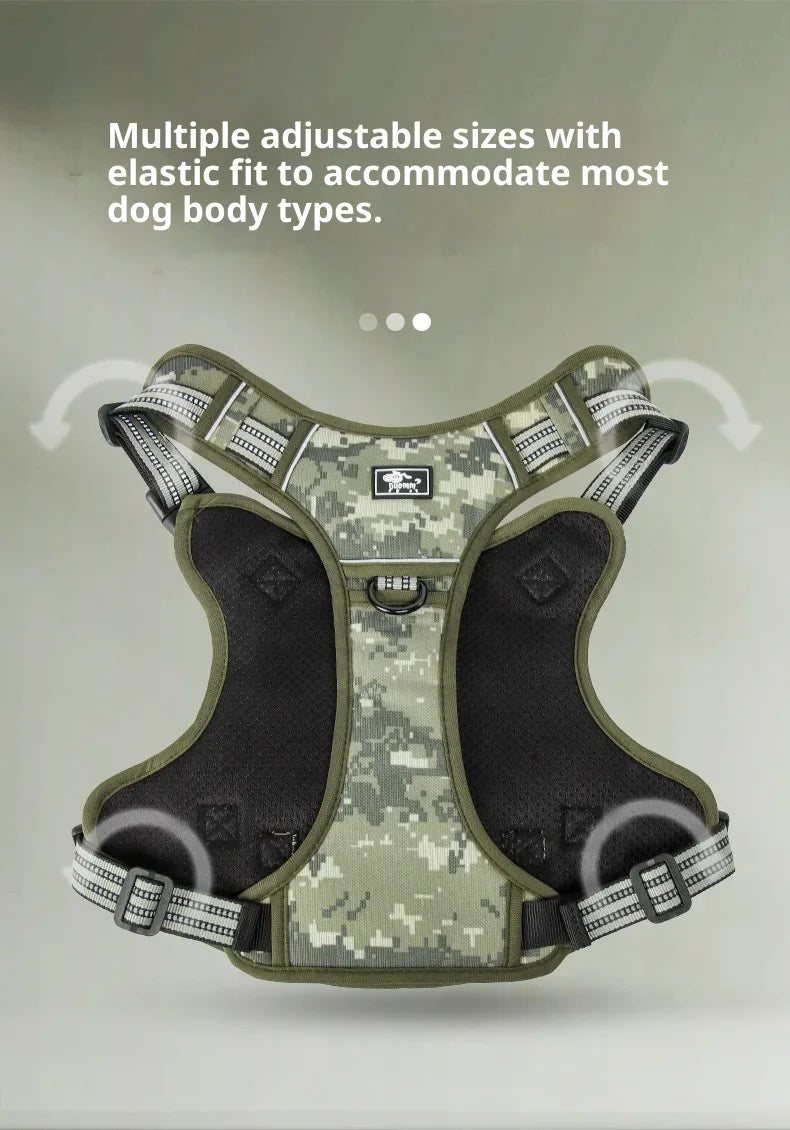 Harnais Tactique MOLLE Anti-Traction pour Grand Chien
