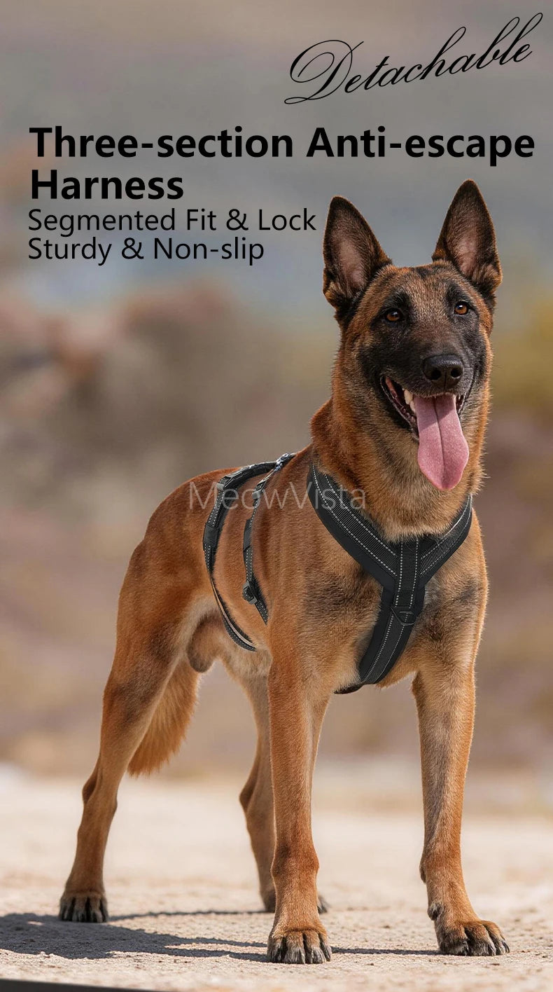 Harnais Robuste Rembourré Anti-Traction pour Chien Moyen/Grand - Travail