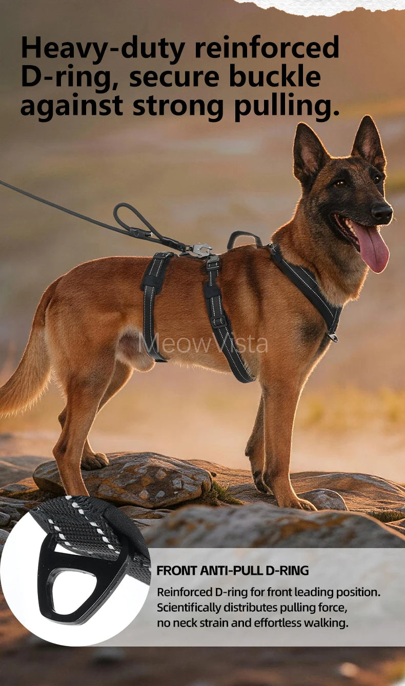 Harnais Robuste Rembourré Anti-Traction pour Chien Moyen/Grand - Travail