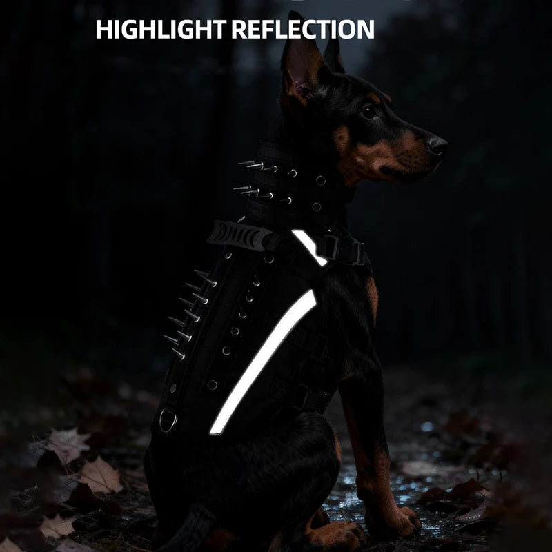 Harnais Tactique Robuste Réfléchissant pour Chien - Entraînement