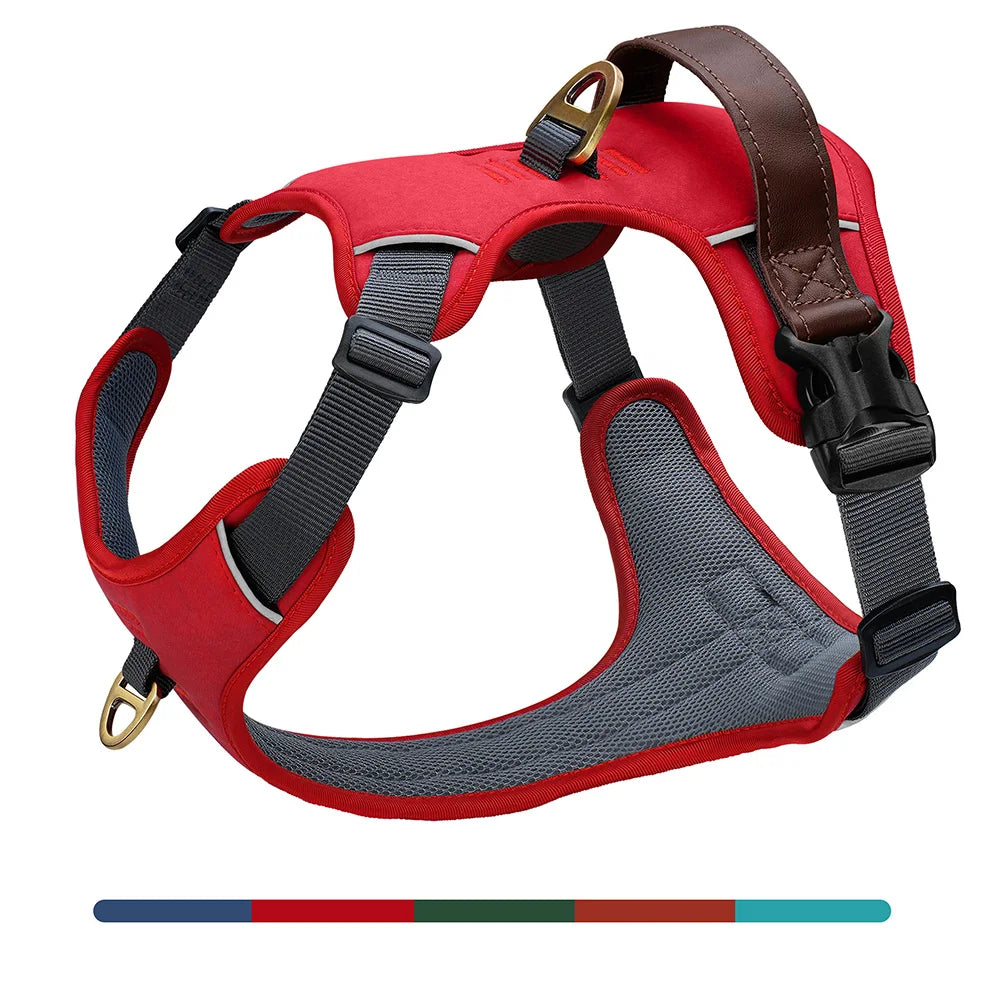 Harnais Vintage Cuir PU pour Chien - Poignée Rétro