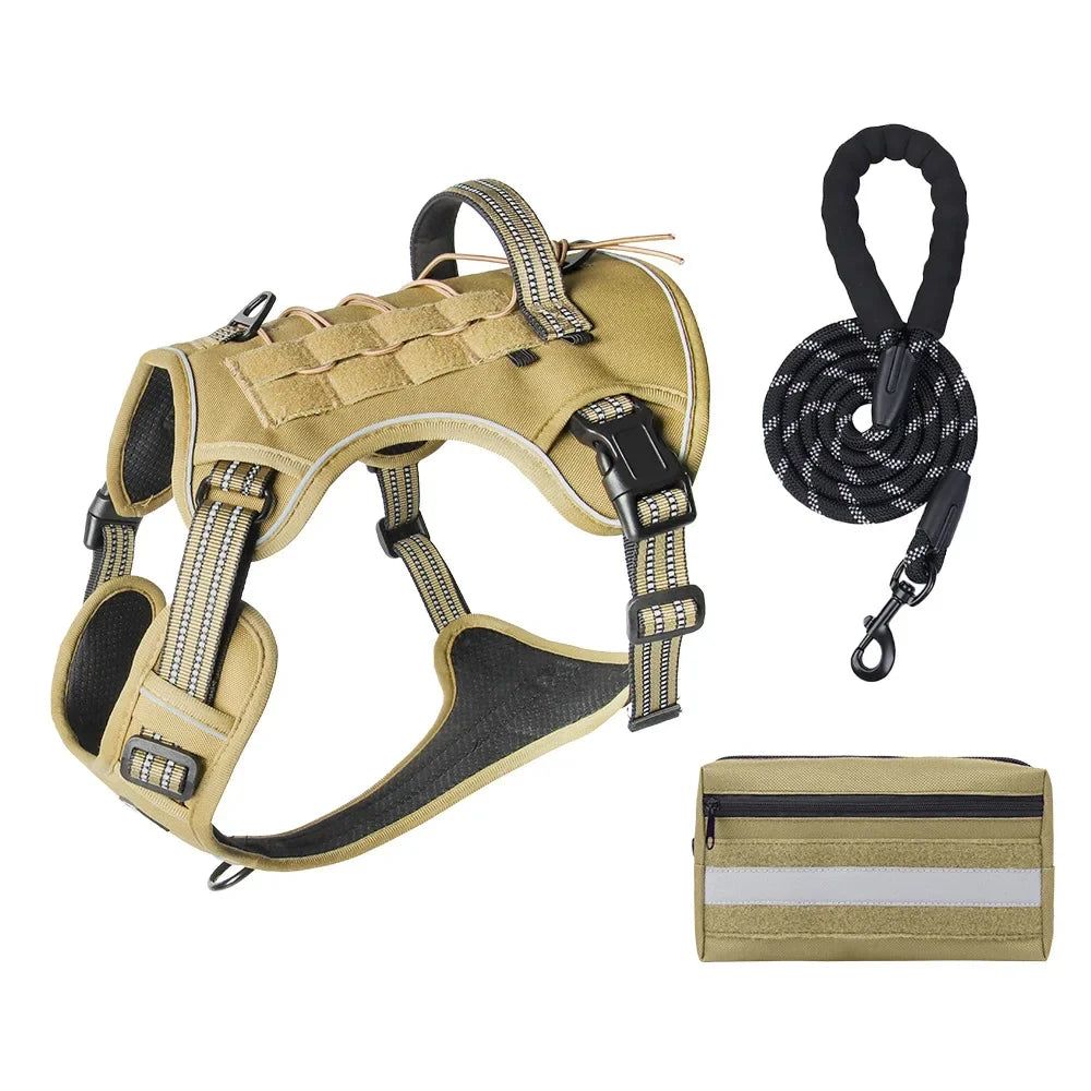 Harnais Tactique MOLLE Anti-Traction pour Grand Chien
