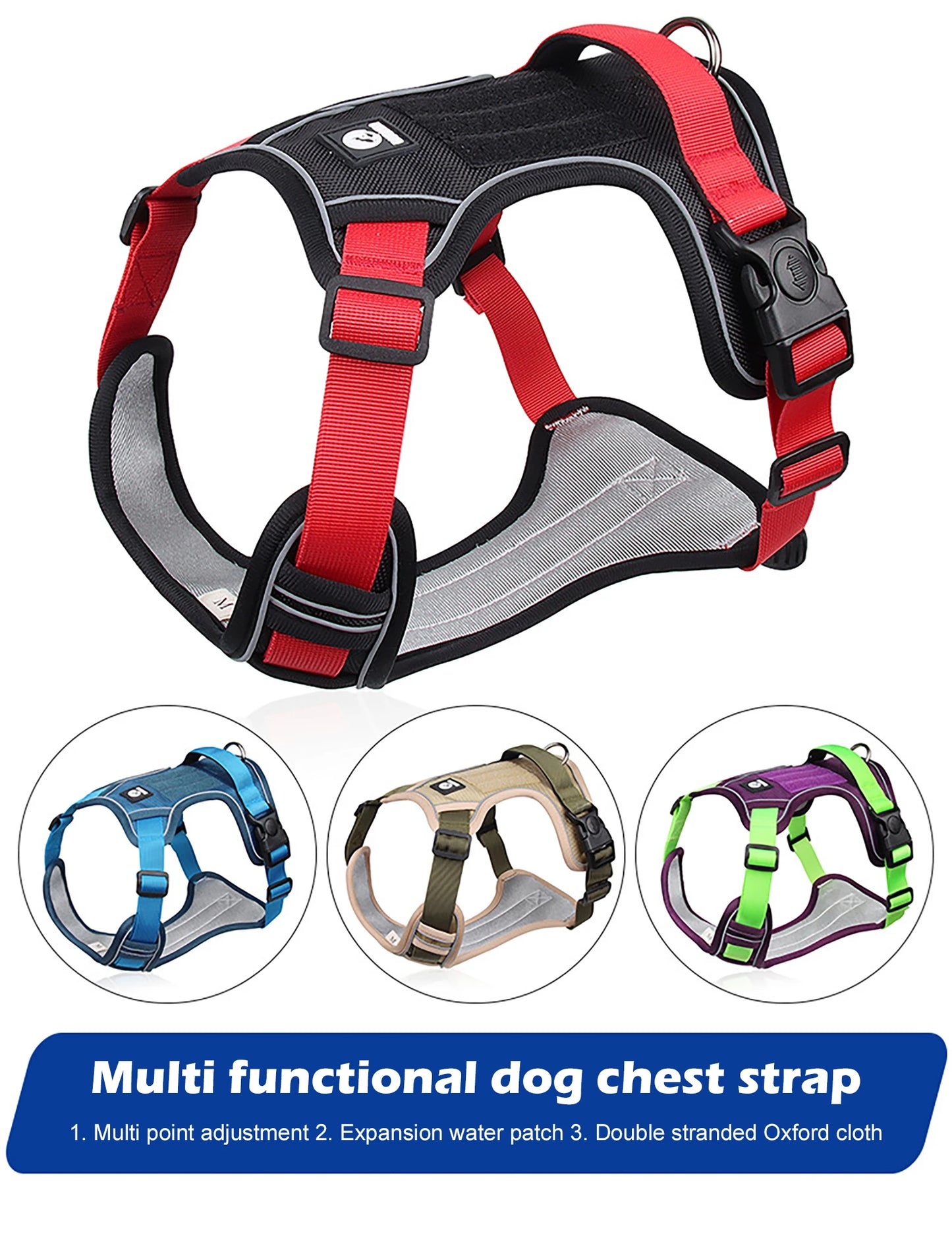 Harnais Tactique Oxford Imperméable pour Grand Chien - 1680D