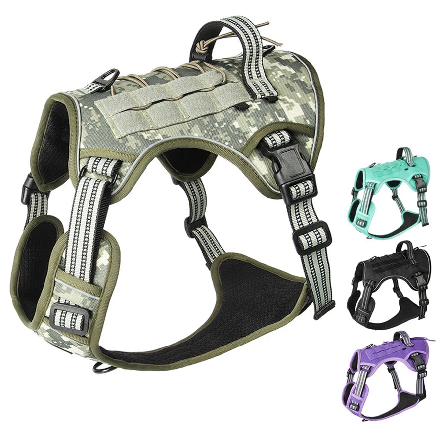 Harnais Réfléchissant Tactique Anti-Traction pour Chien - Course