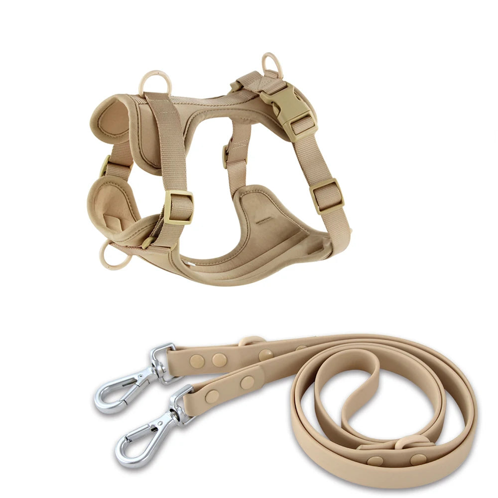 Harnais et Laisse Double en PVC pour Chien - Confortable, Respirant