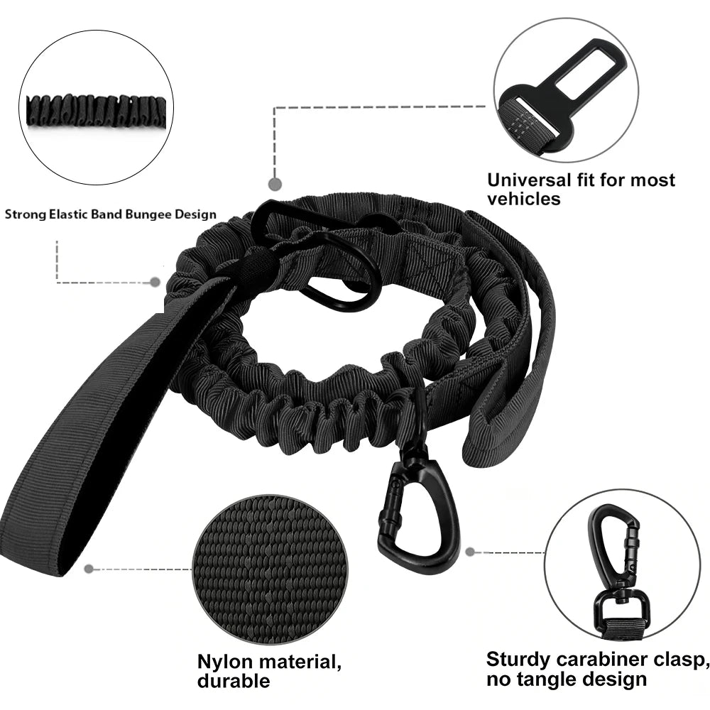 Ensemble Harnais et Laisse Tactique Militaire pour Chien - Anti-Traction