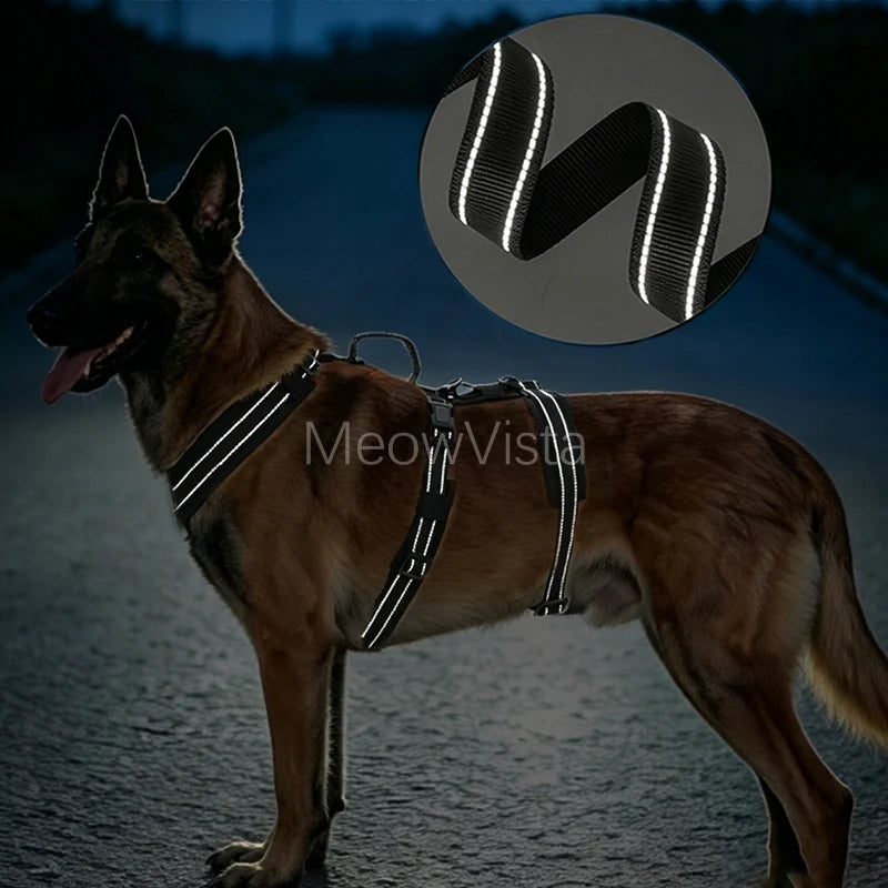 Harnais Robuste Rembourré Anti-Traction pour Chien Moyen/Grand - Travail