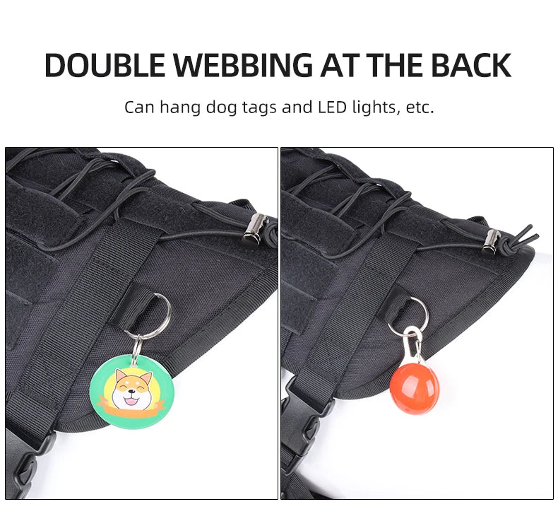 Harnais Gilet Tactique pour Grand Chien - Entraînement et Garde