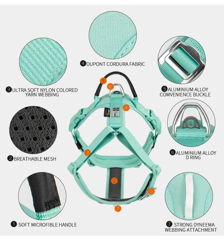 Harnais Anti-Traction en Nylon Réfléchissant pour Chien - Course