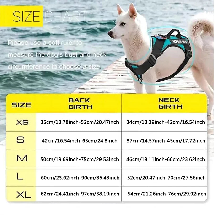 Harnais de Service Réfléchissant avec Patchs pour Chien - Oxford
