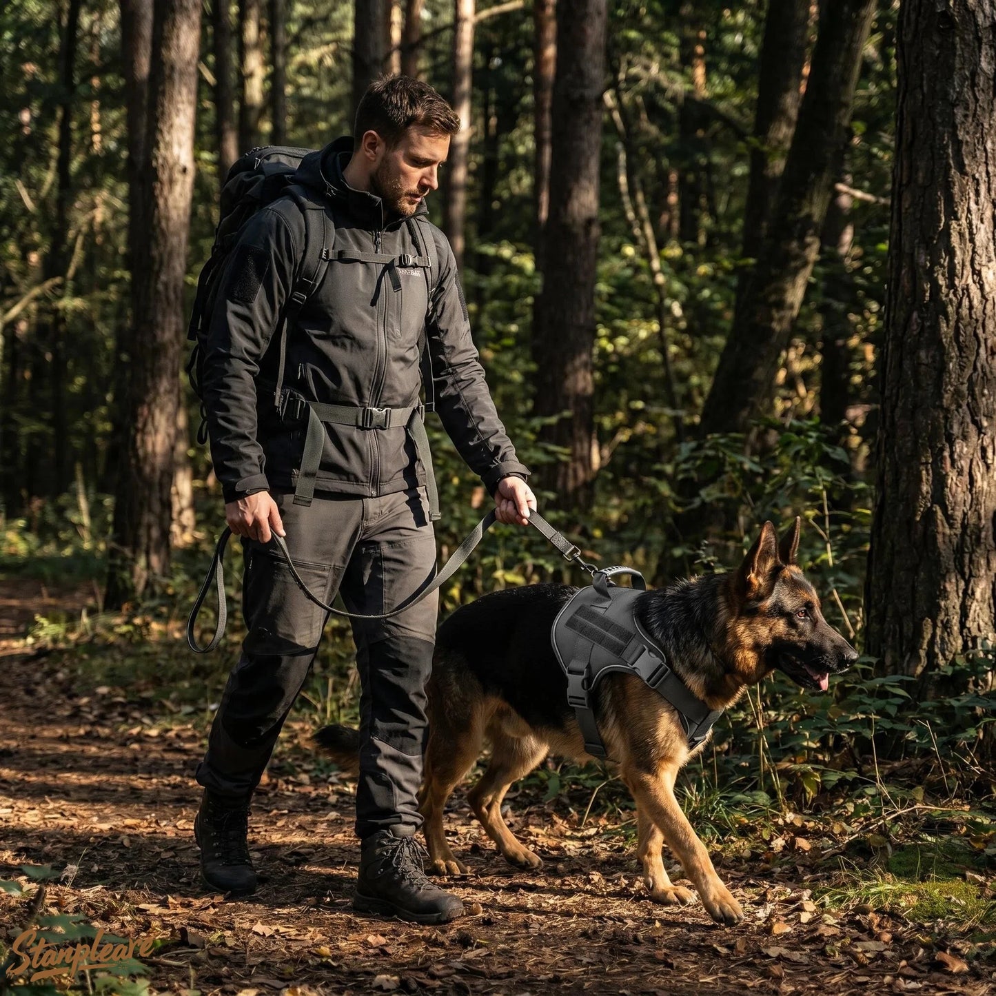 Harnais Tactique MOLLE en Nylon Robuste pour Grand Chien