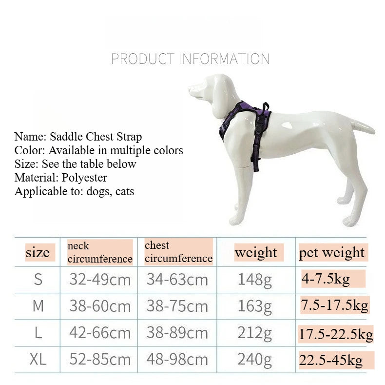 Ensemble Collier, Harnais et Laisse Réfléchissants pour Grand Chien