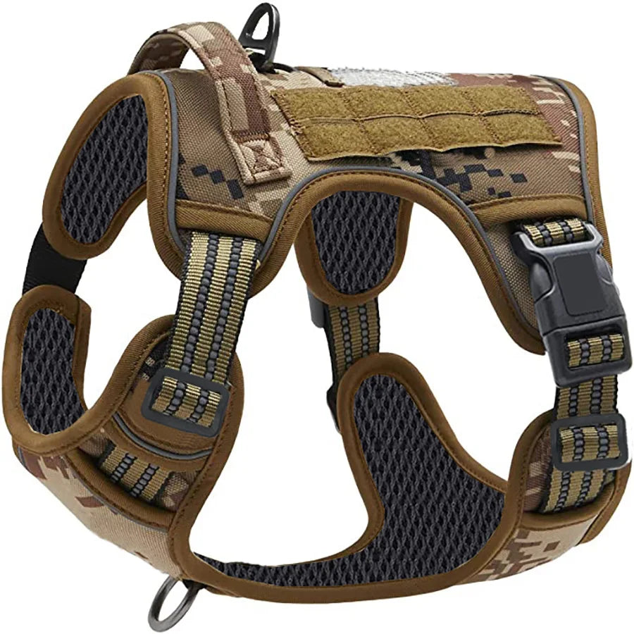 Harnais Tactique Indolore Anti-Traction pour Grand Chien