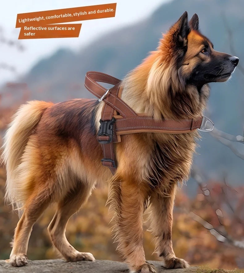 Harnais en Nylon Respirant Anti-Évasion pour Chien Moyen/Grand
