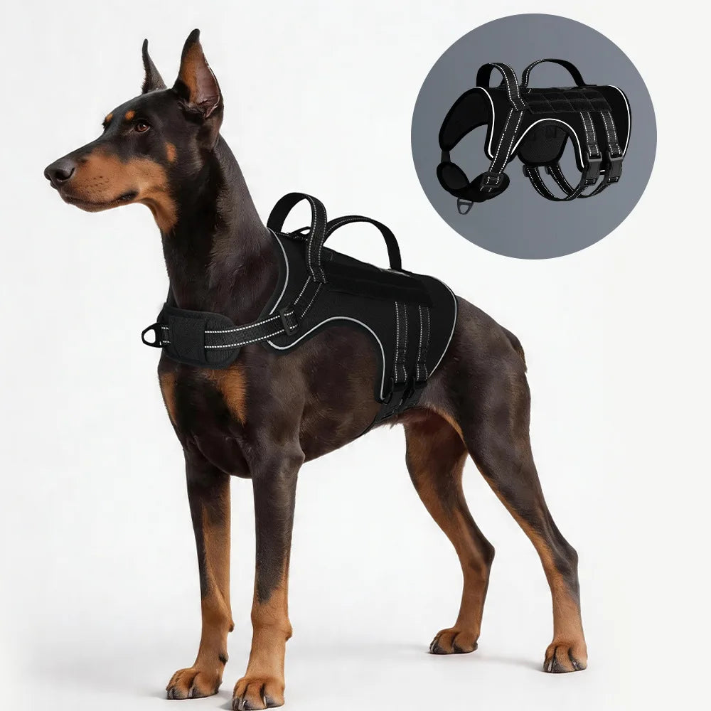 Harnais Tactique 3D Anti-Traction pour Chien Moyen/Grand - Réfléchissant