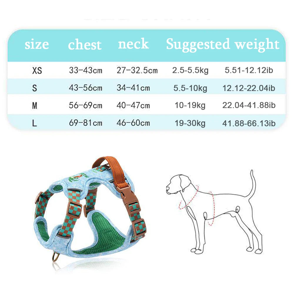 Harnais en Denim pour Petit et Moyen Chien - Coton Respirant